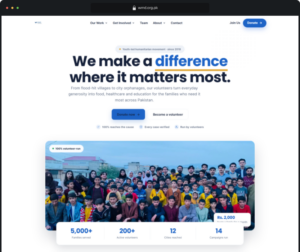 We Make a Difference NGO website case study banner built with WPOS