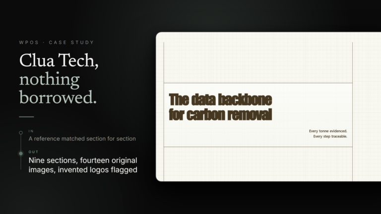 The Clua Tech homepage WPOS built to match a carbon-removal reference site